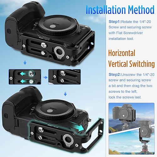 Miniatura 7 de Haoge Soporte PNL-Z6II L para cámara Nikon Z5 Z6 Z7 Z6II Z7II, placa de liberación rápida compatible estilo Arca