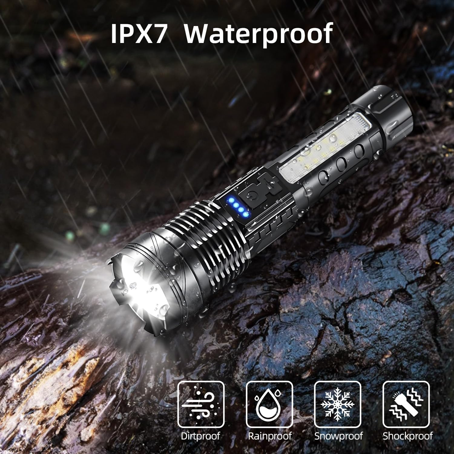 Amazon.com: 2 Pack LED Rechargeable Flashlights, 90,000 High Lumens Super  Bright Flash Light, 7 Modes with COB Light, IPX6 Waterproof, Adjustable  Focus Tactical Flashlights for Home Camping and Emergencies : Tools & Home  Improvement