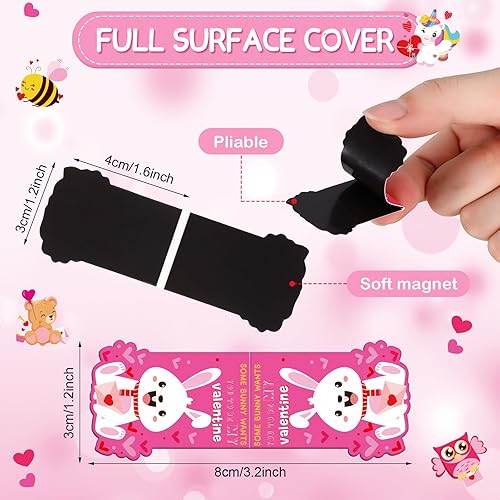 Miniatura 2 de Eaasty 50 marcadores magnéticos de San Valentín para niños, lindos marcadores de página con imán de animales, clips de página con imán de animales