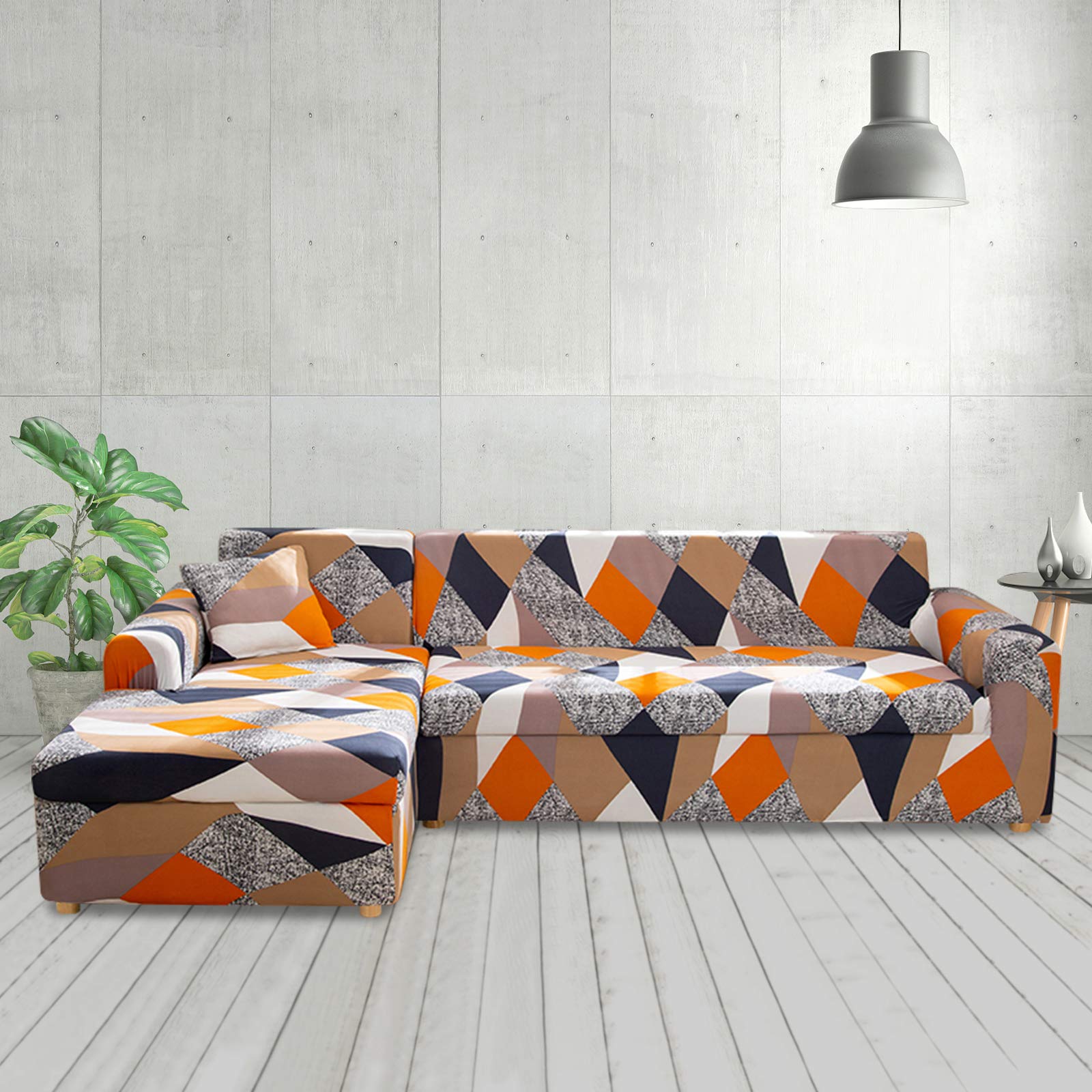 Amazon｜JOYDREAM 2ピース セクショナルソファカバー プリントL字型