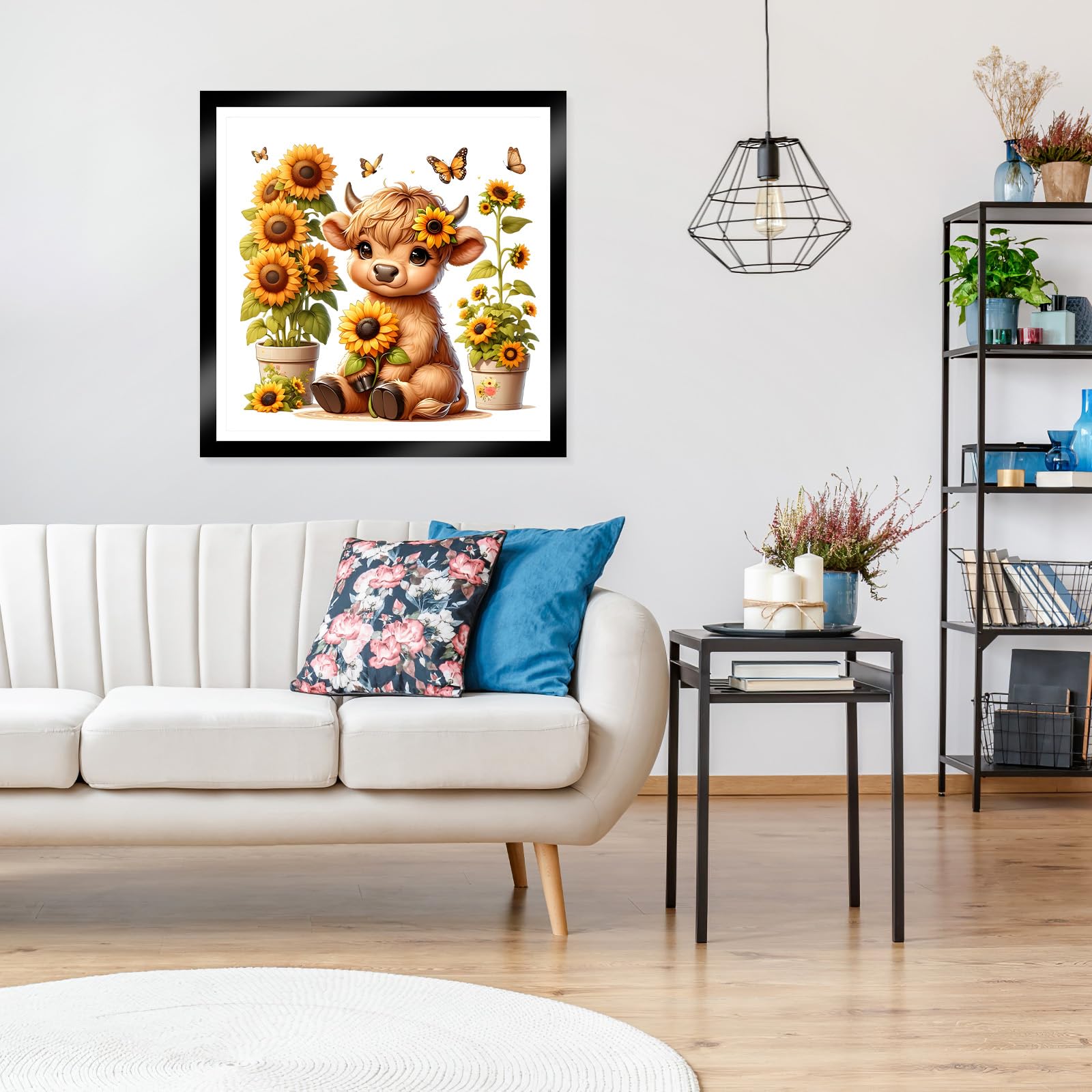 QENSPE Peinture Diamant Adulte, Vache Diamond Painting 5D Complet