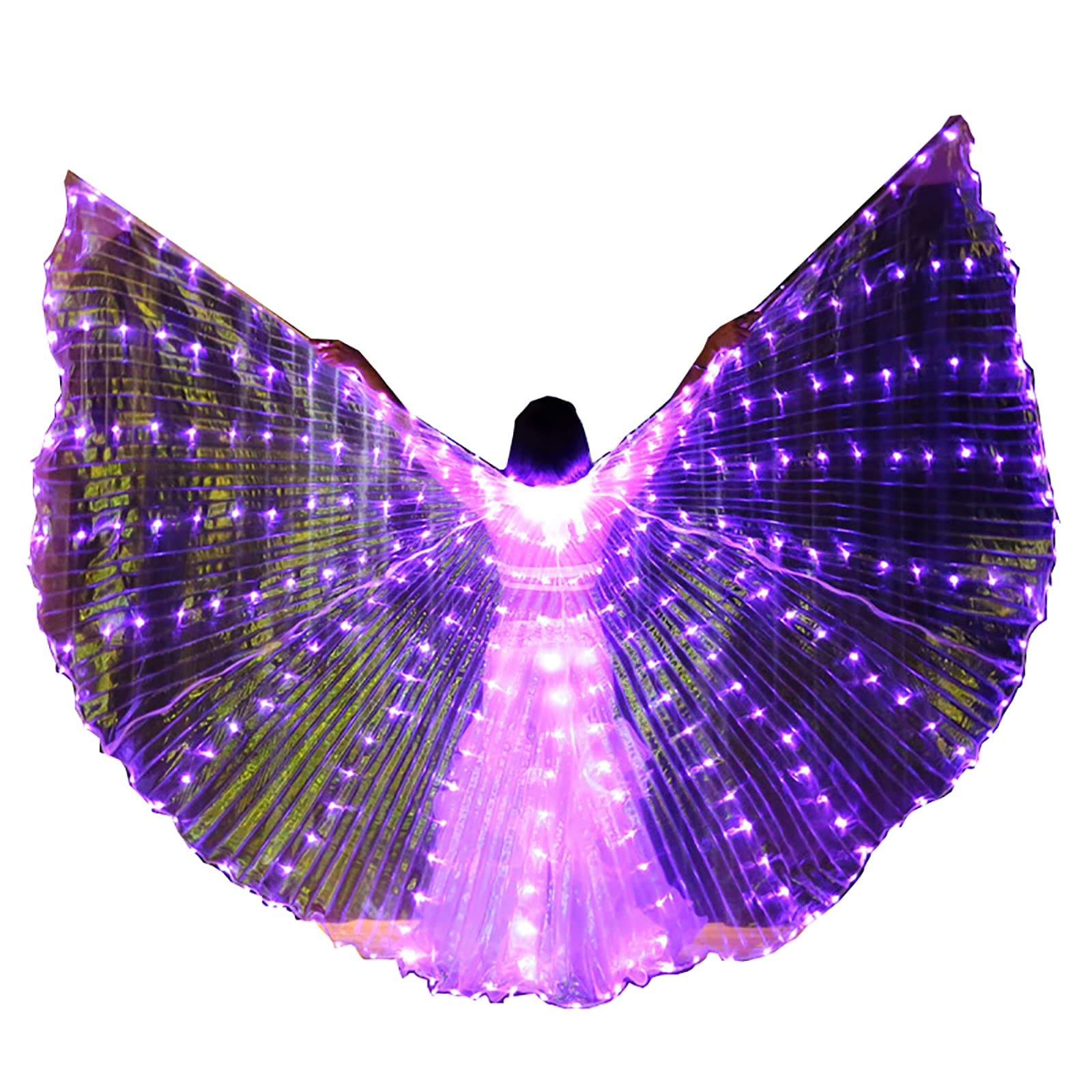 W WINTMING Women Christmas Costume LED Belly Dance Isis Wings Adult Glow Cape…, Purple, Large