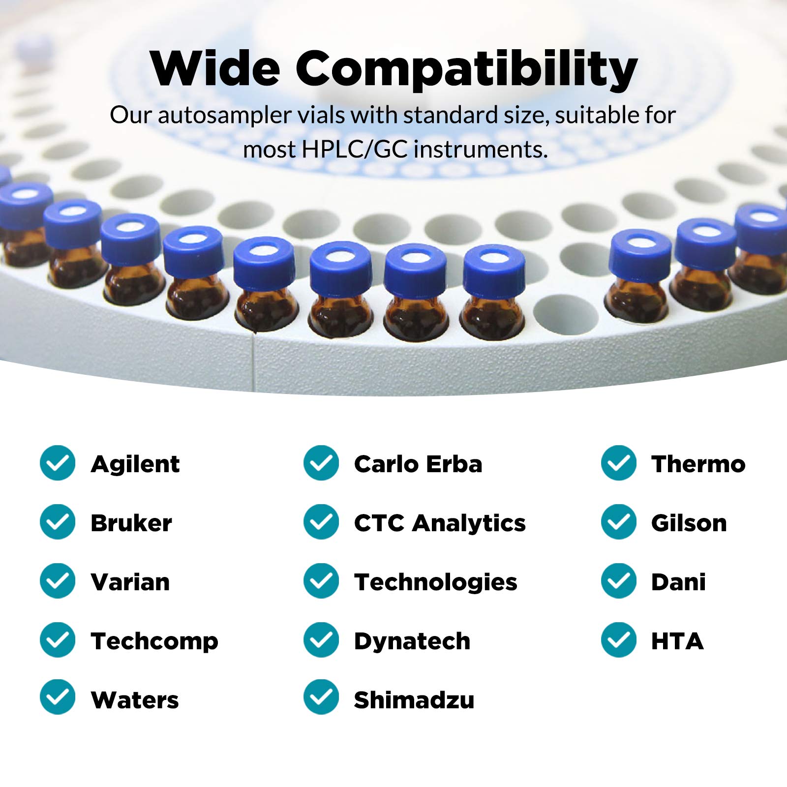 Autosampler Vials for GC/HPLC - 100 Pcs -7