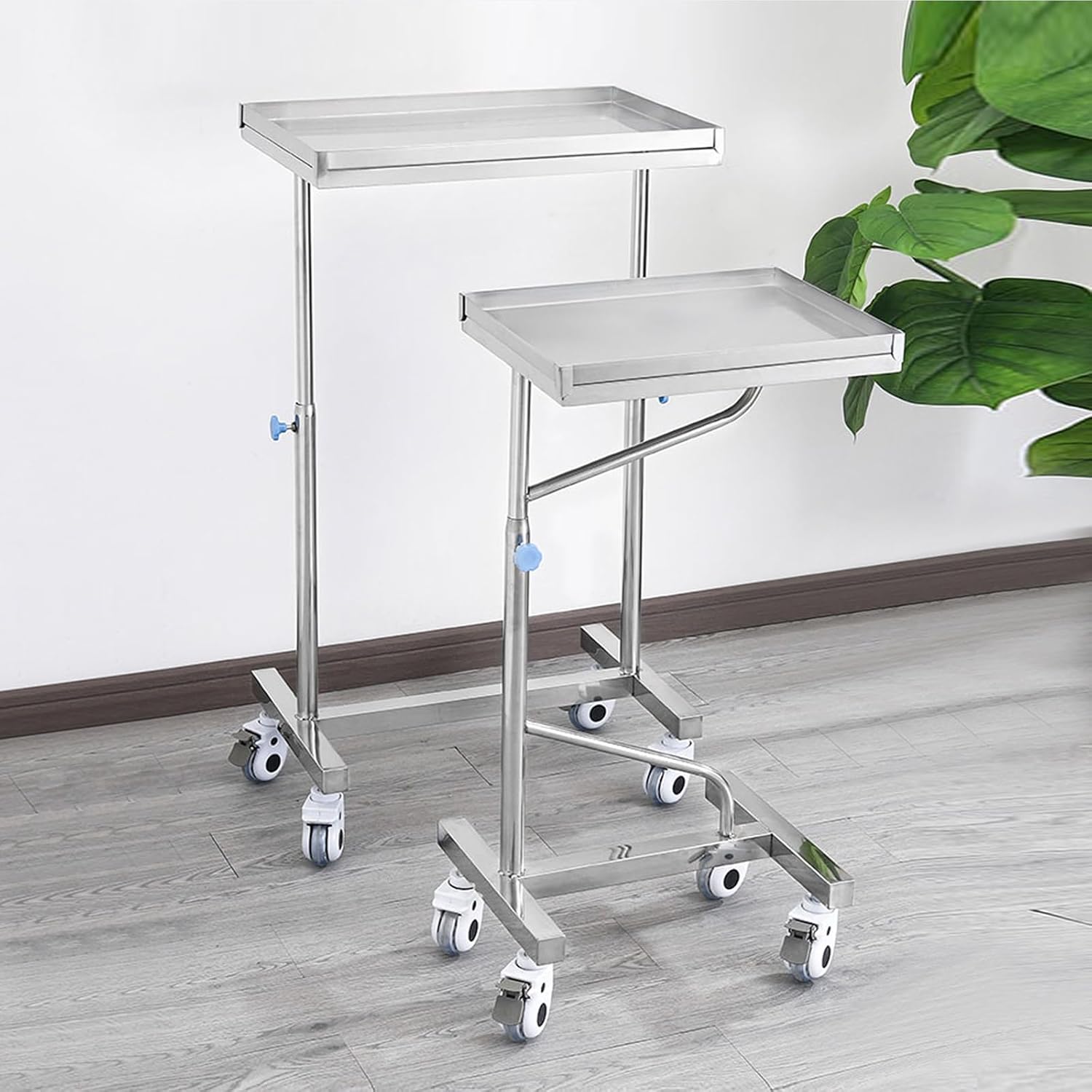 Medical Stand Lab Cart, w/Adjustable Height and Removable Tray Beauty Salon Trolley, Surgical Procedures Hairdressing Storage Tray(60cm/24in)