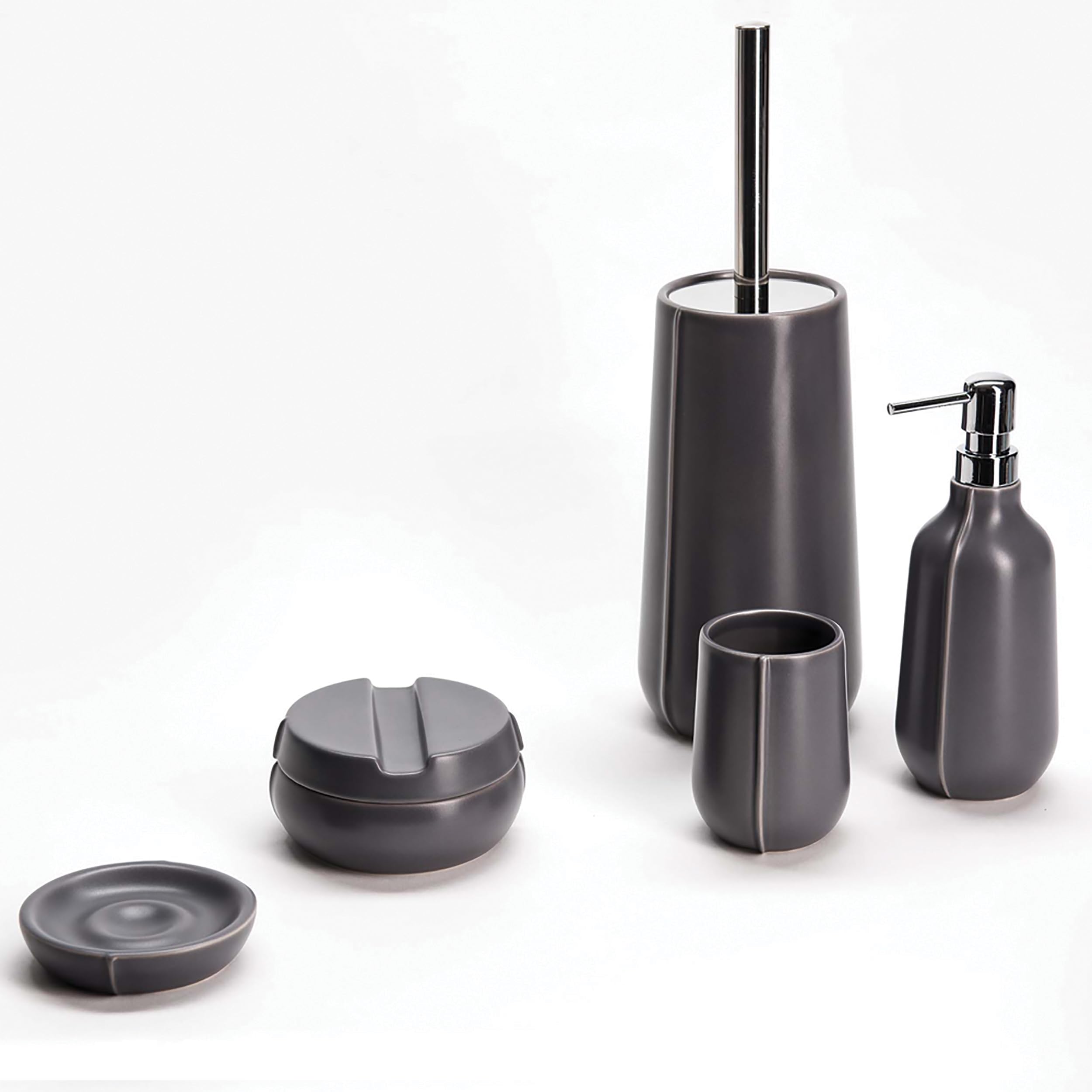 Spirella Distributeur de Savon Céramique Sense Antharcite-Matt Elements by