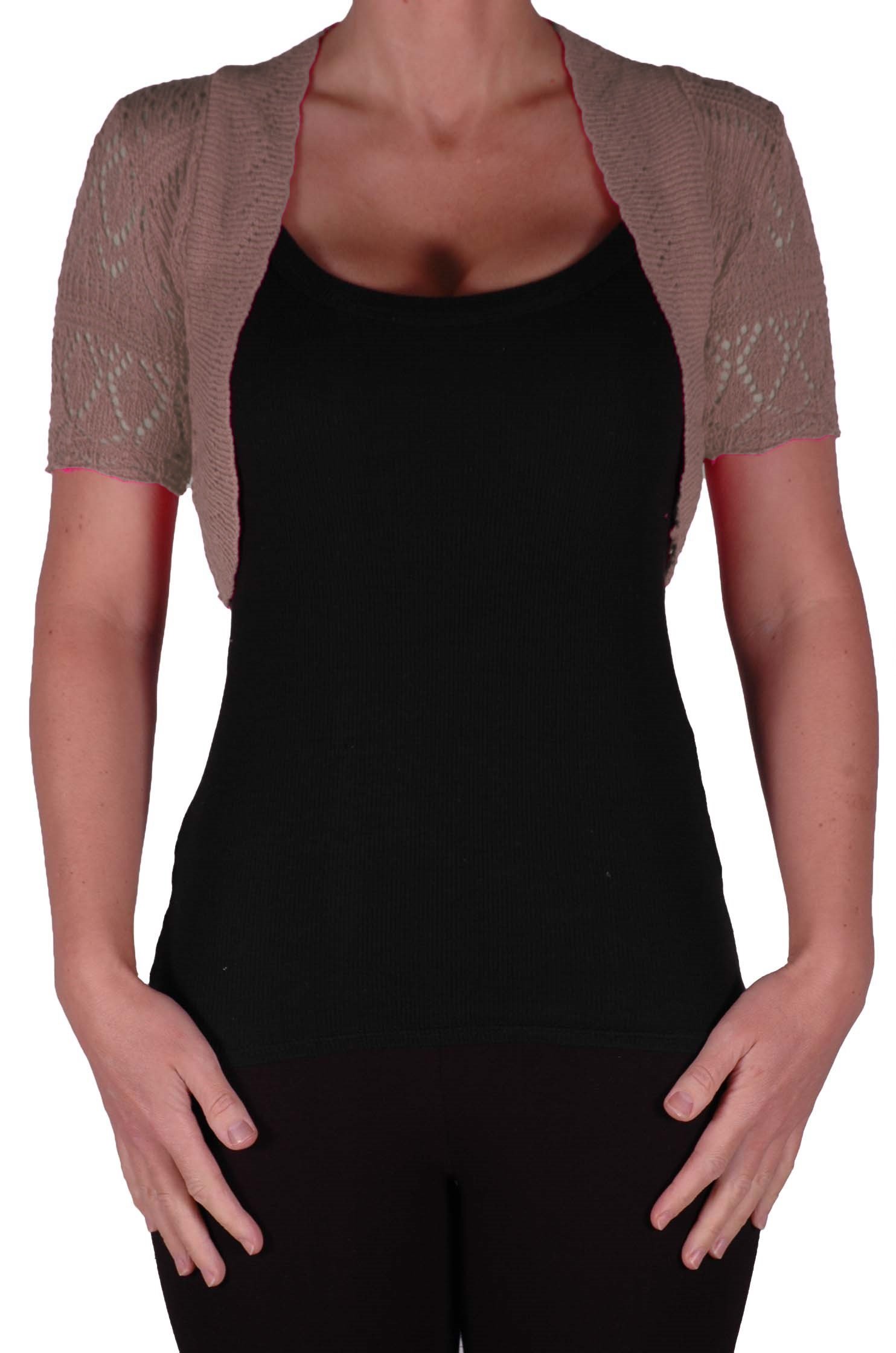 Eye Catch Women's Mocha Eyecatchclothing - Erin One Size Bolero Knit Shrug