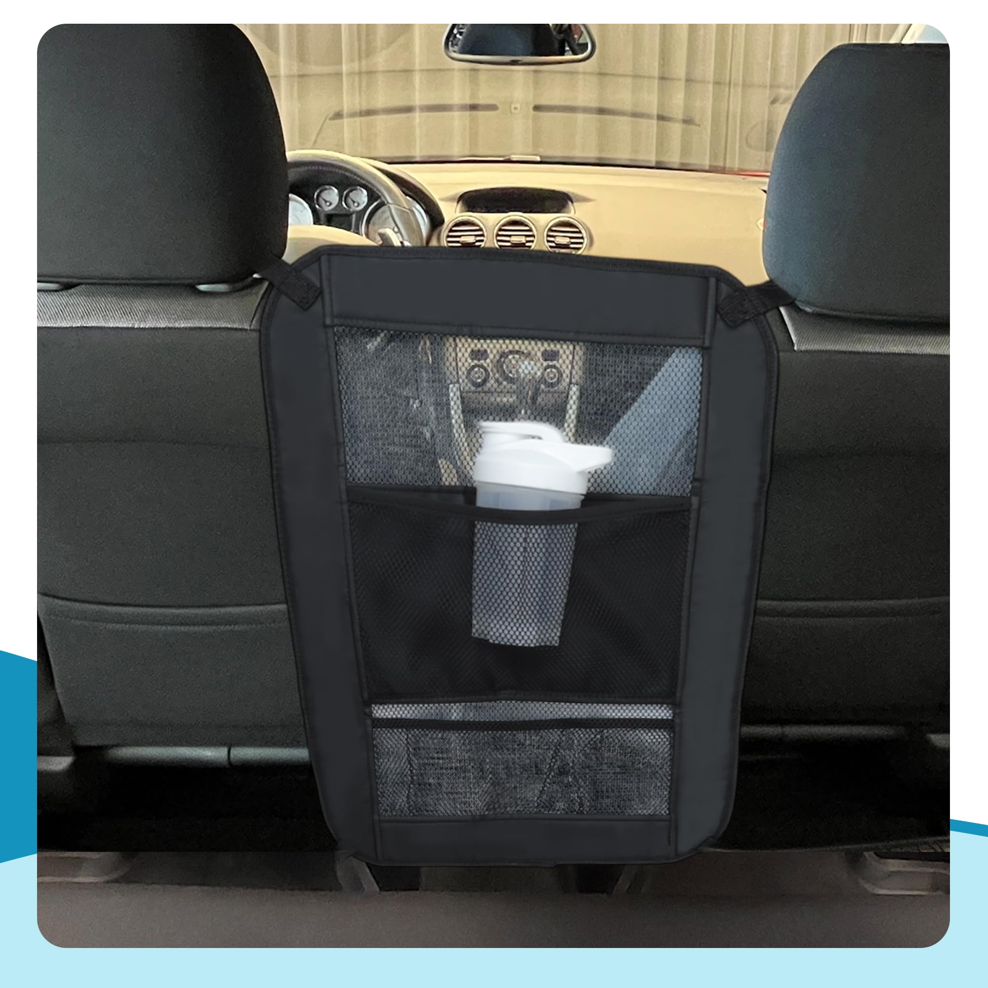 Barrera de red de coche para perro, barrera segura detrás del asiento delantero, separador de malla para perros, red para perros para asiento trasero de coche, barrera para SUV y camiones,