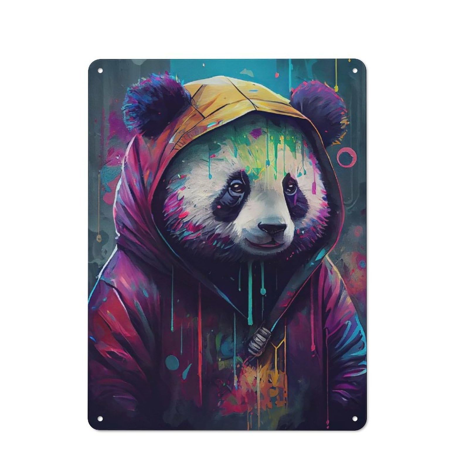 Vintage The Comfortable Panda Vintage Tin Sign 40x30cm, Cafe Wall Decor for Bakery, Diner, Cafe Or Family Room