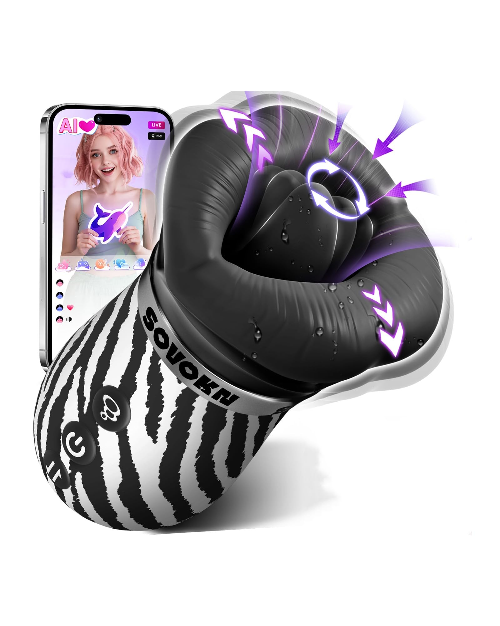 Sovokn Mouth Suction Vibrator Women Sex Toys for Clit Nipple Anal Toys