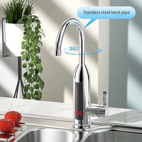 Miniatura 3 de Grifo eléctrico de agua caliente, calentador de agua eléctrico instantáneo, IPX4, 3000w, 86.0-140.0 °F, grifo de agua de calentamiento rápido de