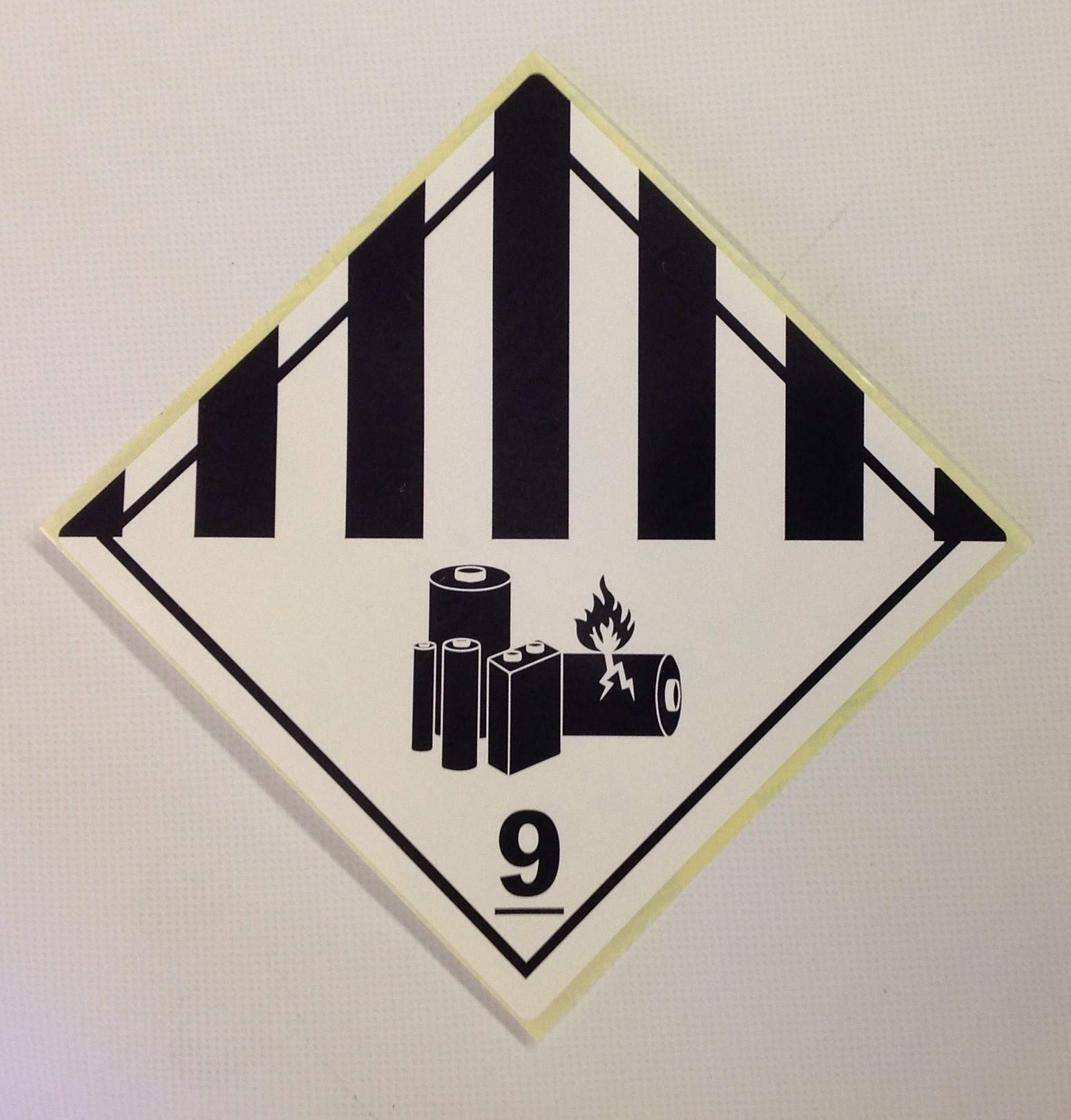50 x Class 9 A Lithium Battery IATA Compliant Dangerous Goods DGR Hazard Warning Hazmat Labels 103x103mm, BAT-CL9-FP