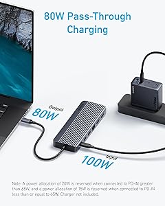 Anker Laptop Docking Station, 14 in 1 USB C Hub, Triple Display with 2 x 4K HDMI, 1080p VGA, 80W Power Delivery, 5Gbps USB-A/C Data Ports for Dell XPS and More (Charger not Included)
