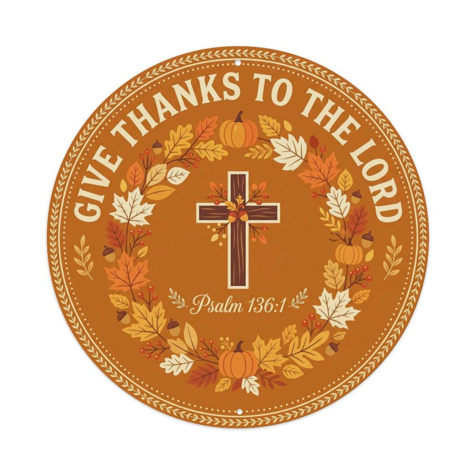 Gentle Gospel Style Blessing Medallion Radiant Cross Metal Tin Sign Plaque Wall Decor for Cafe, Man Cave, Club Bar, Office, Home Garden Round Metal Poster 8x8Inch