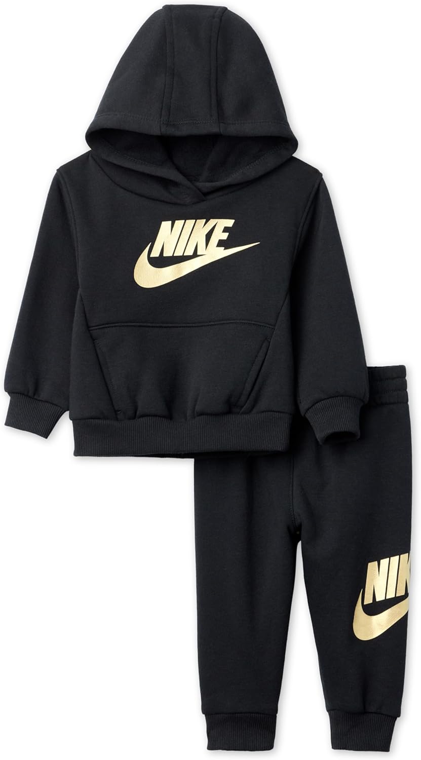 Nike Baby Sportswear Club Fleece Pullover Hoodie and Joggers 2-Piece Outfit Set (Large Swoosh Logo)