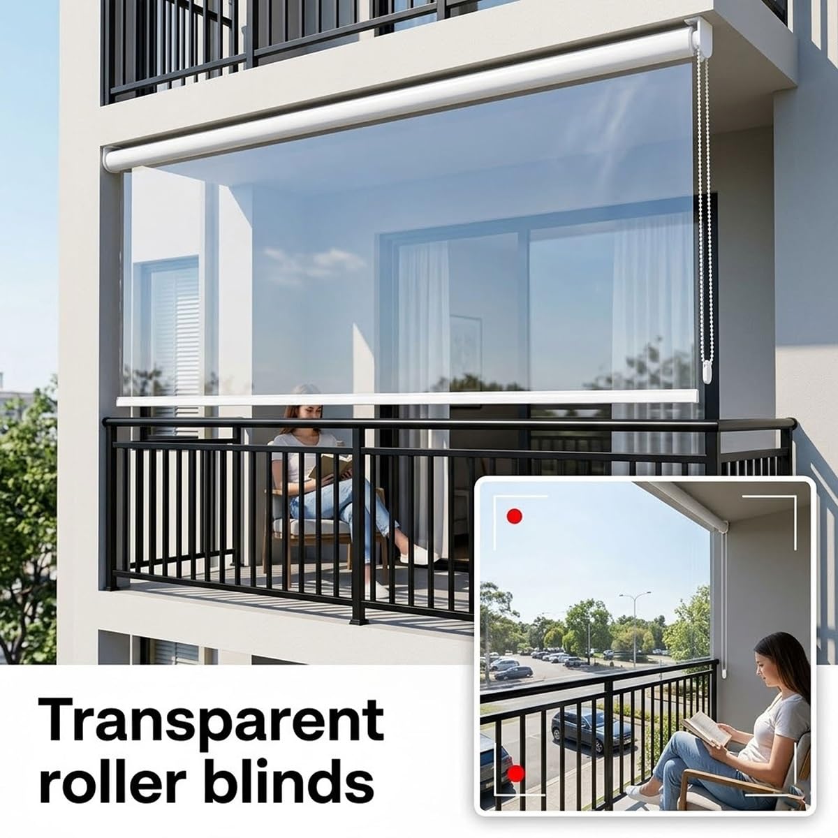 Store Enrouleurs Étanche Transparent pour Pergola, Rideau À Enroulement en Plastique, Volets Roulants Exterieur Impermeable éTanche à La PoussièRe, Rideaux en Séparation Clairs Coupe-Vent pour Portes