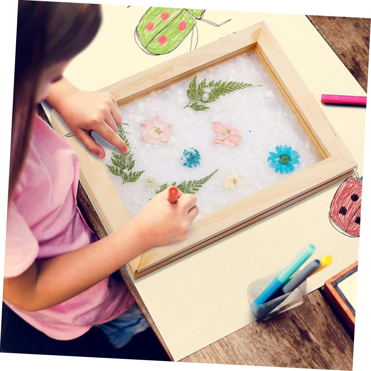 SEWACC 2pcs Paper Making Frame Mesh Screen for Crafts for Easy and Fun Handmade Paper Creation