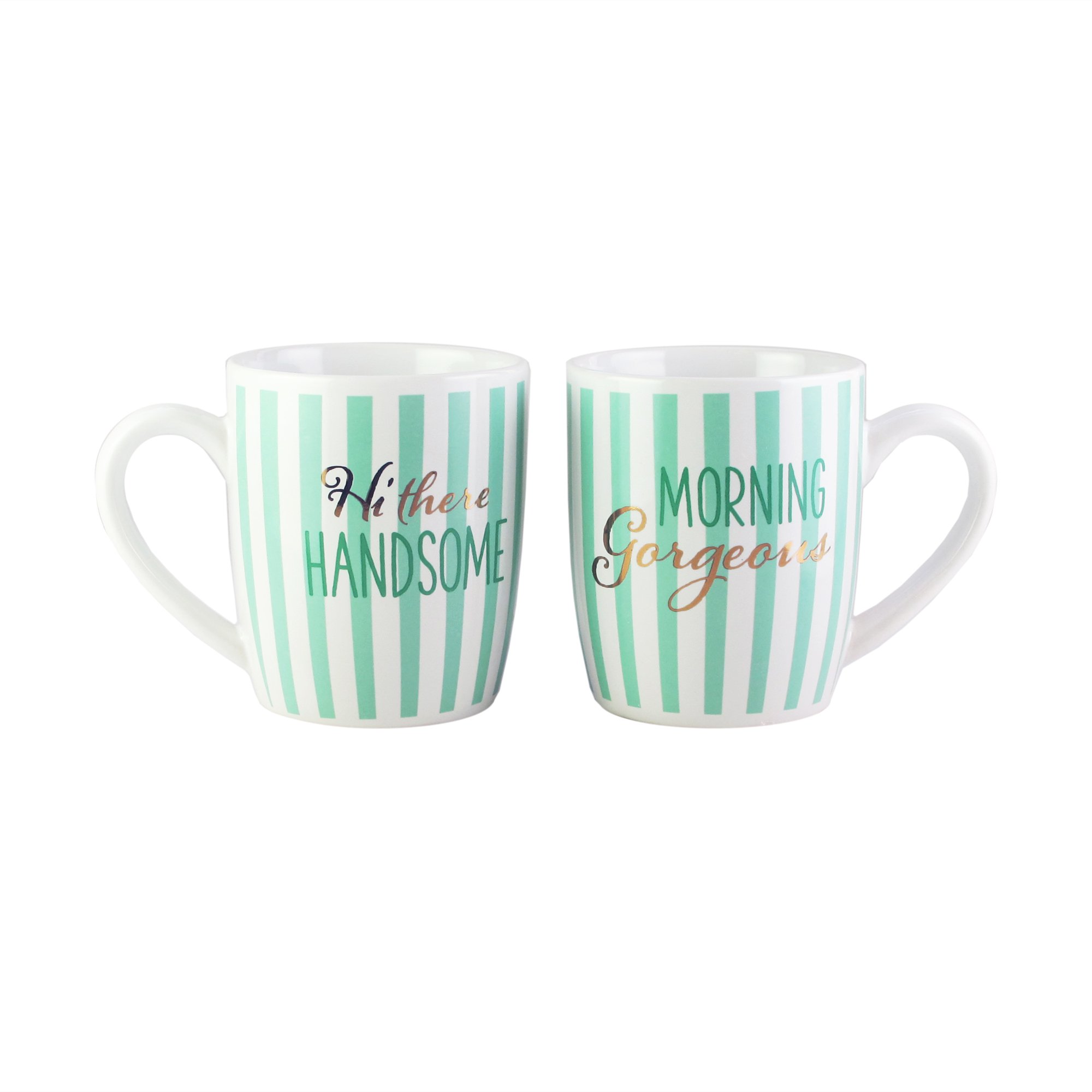 Amazon.com | American Atelier His/Hers Coffee Mug Set (Set of 2), 3.6 x 2.5  x 4, Green: Coffee Cups & Mugs