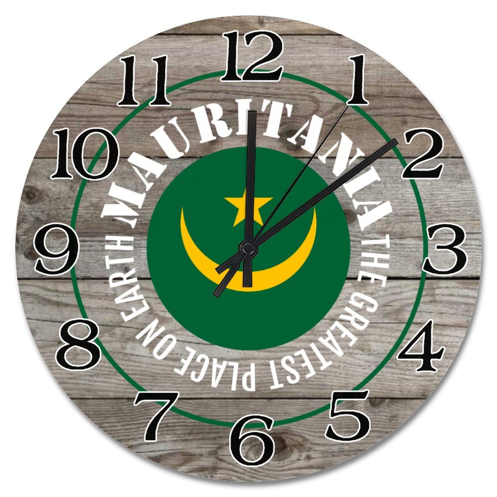 Grande horloge murale bois Mauritanie style vintage