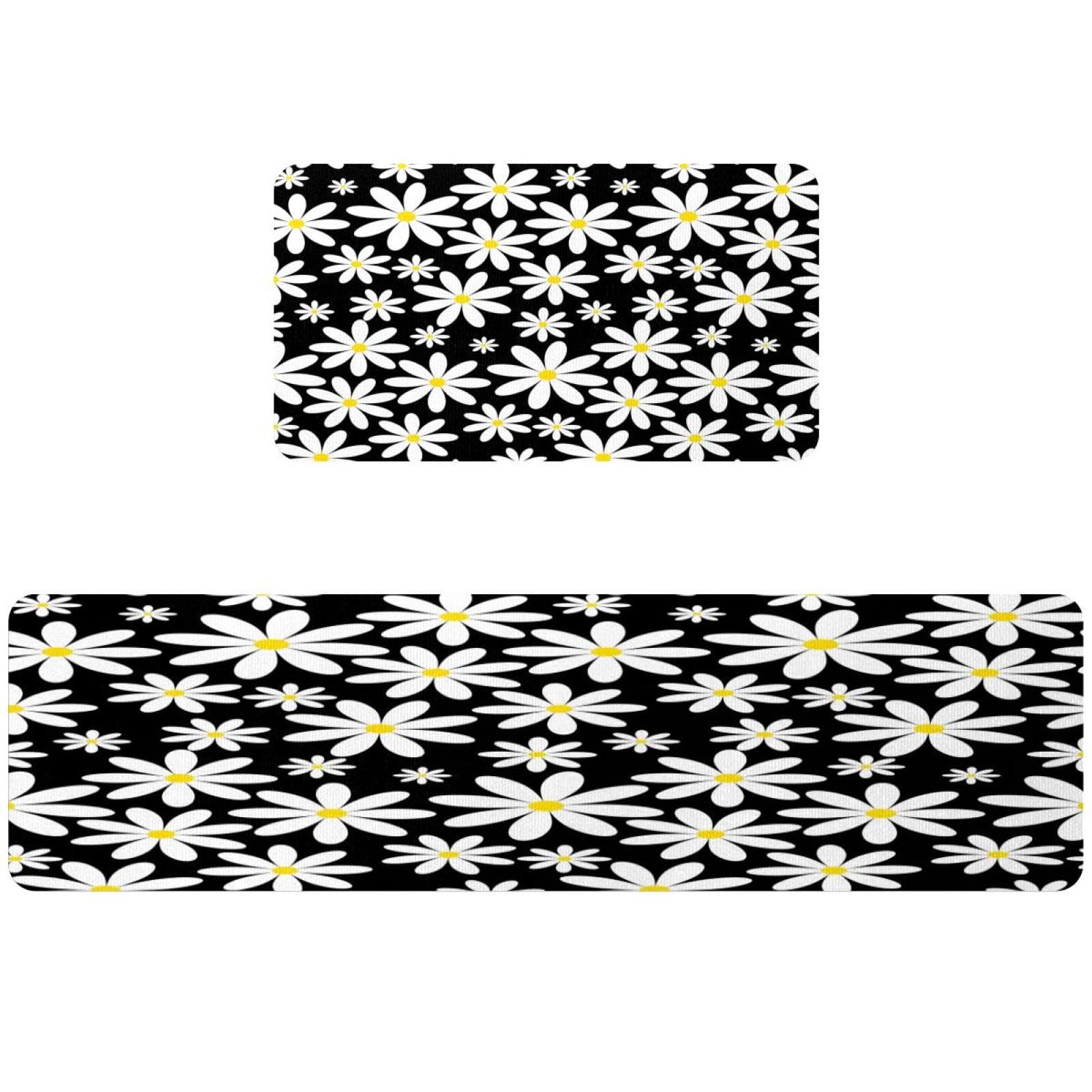 Tapete de cocina antideslizante VAPOKF alfombra lavable absorbente pasillo flores 2 uds