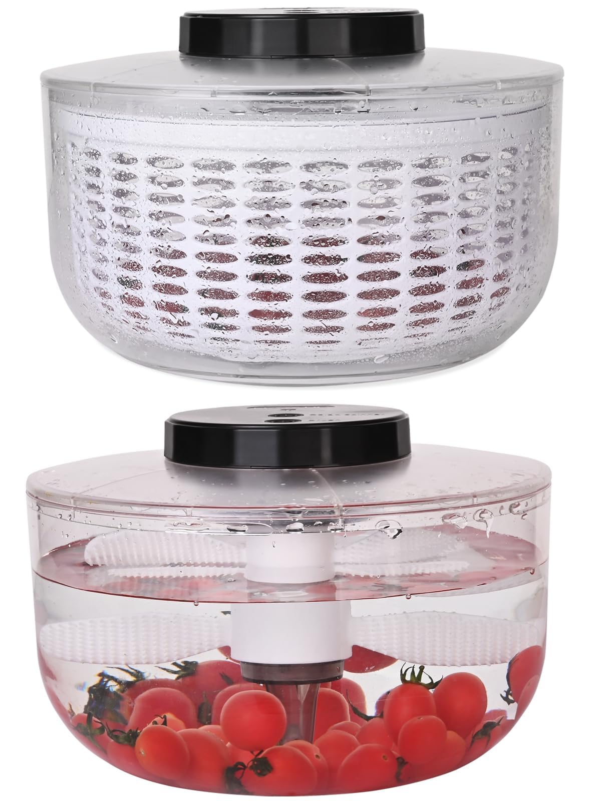 Centrifuga elettrica per insalata, ciotola per la pulizia della frutta 2 in 1, per lavare, centrifugare e asciugare insalata, 6,25 l, ricarica wireless