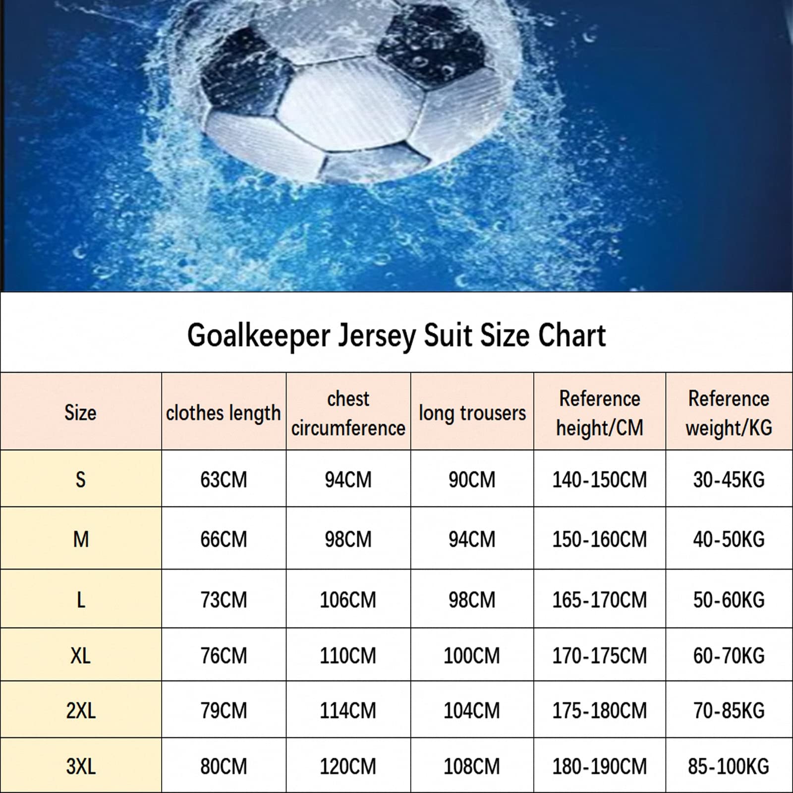 Set di Maglie da Portiere da Calcio da Uomo,Completi Sportivi Abbigliamento da Portiere per Gare di Allenamento, Uniforme da Portiere per Adulti con Crash Pad Ispessito