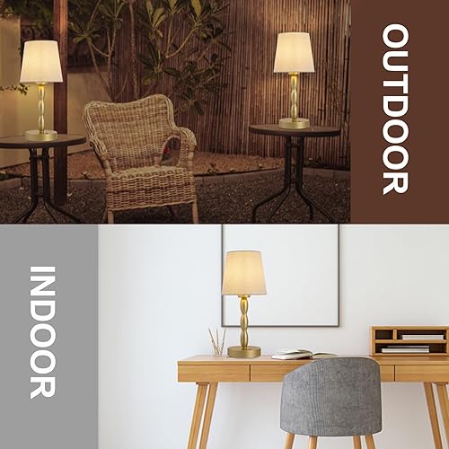 Miniatura 7 de CASTLELIFE Lámpara de mesa portátil inalámbrica, lámpara de escritorio táctil recargable alimentada por batería, 3 niveles de brillo, lámpara de