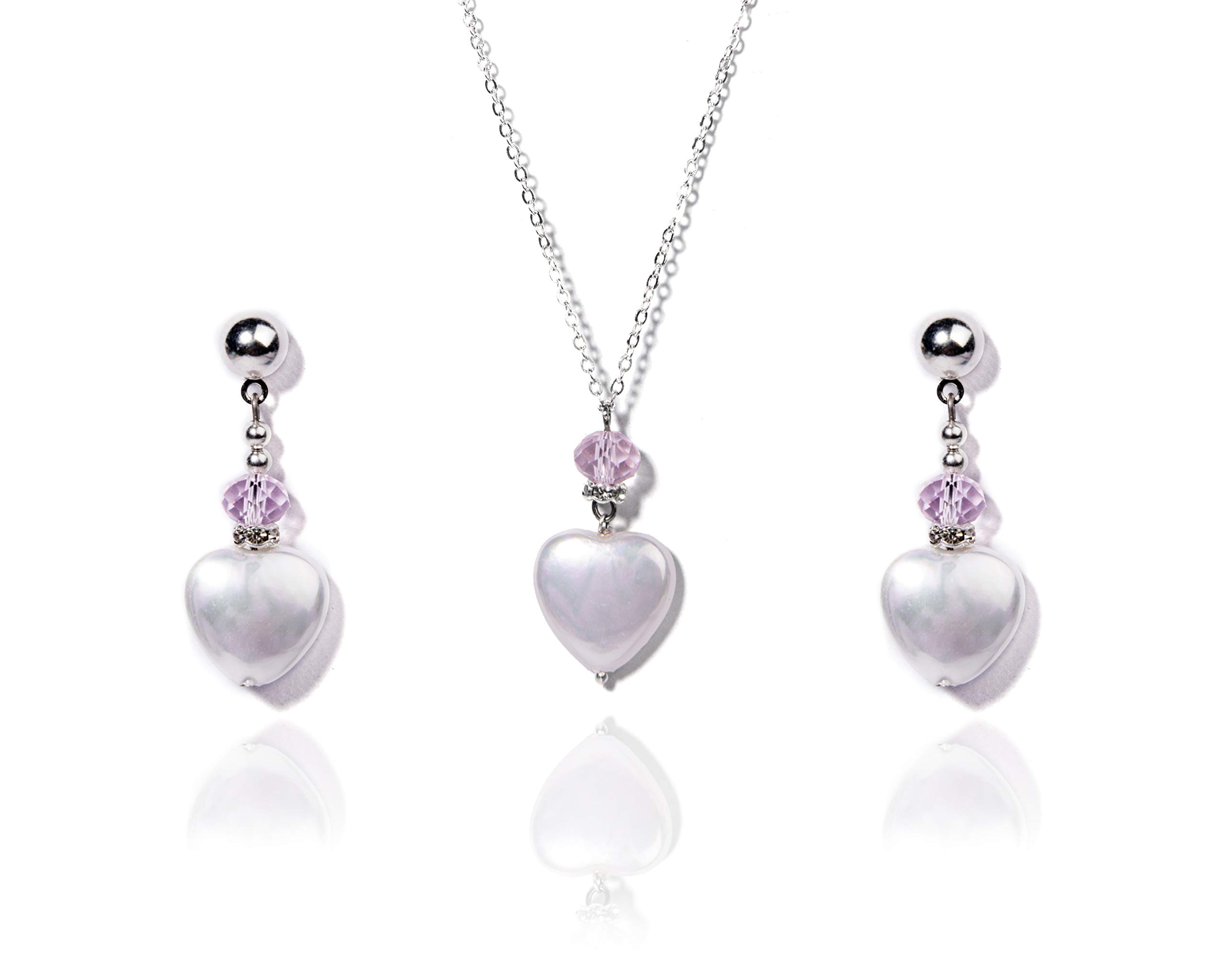 Gempro Valentines Pearls Heart Chain Pendant Set for Women (B0848XCQR8) Amazon Price History, Amazon Price Tracker