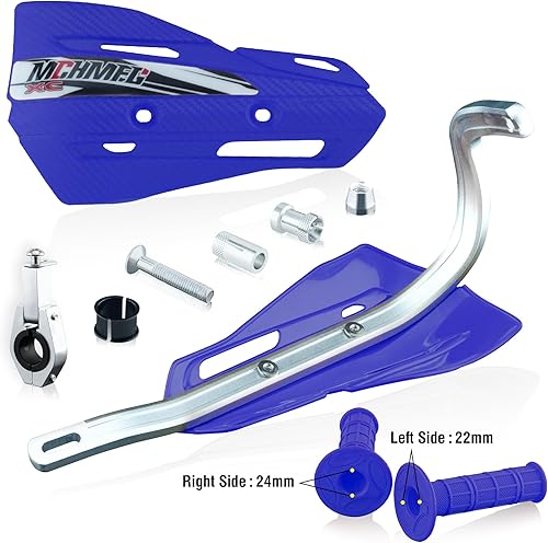 Miniatura 8 de Paramanos de motocicleta con empuñaduras  78 pulgadas y 1 18 pulgadas para ATV  Soporte universal para motocross todoterreno (azul)