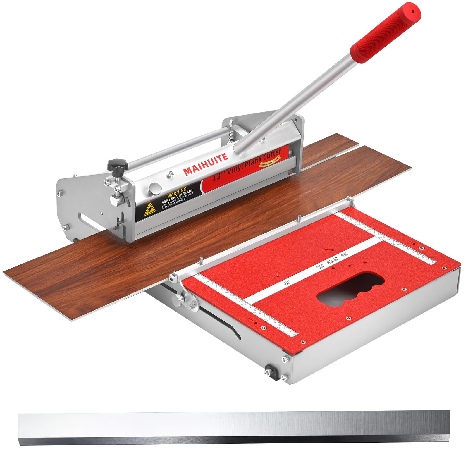 Maihuite 10Mm Thick Floor Cutter With Extra Blade - 13" Pro Vinyl Floor Cutter For Pro Spc, Lvp, Lvt, Wpc, Rvp, Vct, Pvc, Rigid Core Vinyl Flooring - Straight Cut, Angle Cut, " L & U" Cut