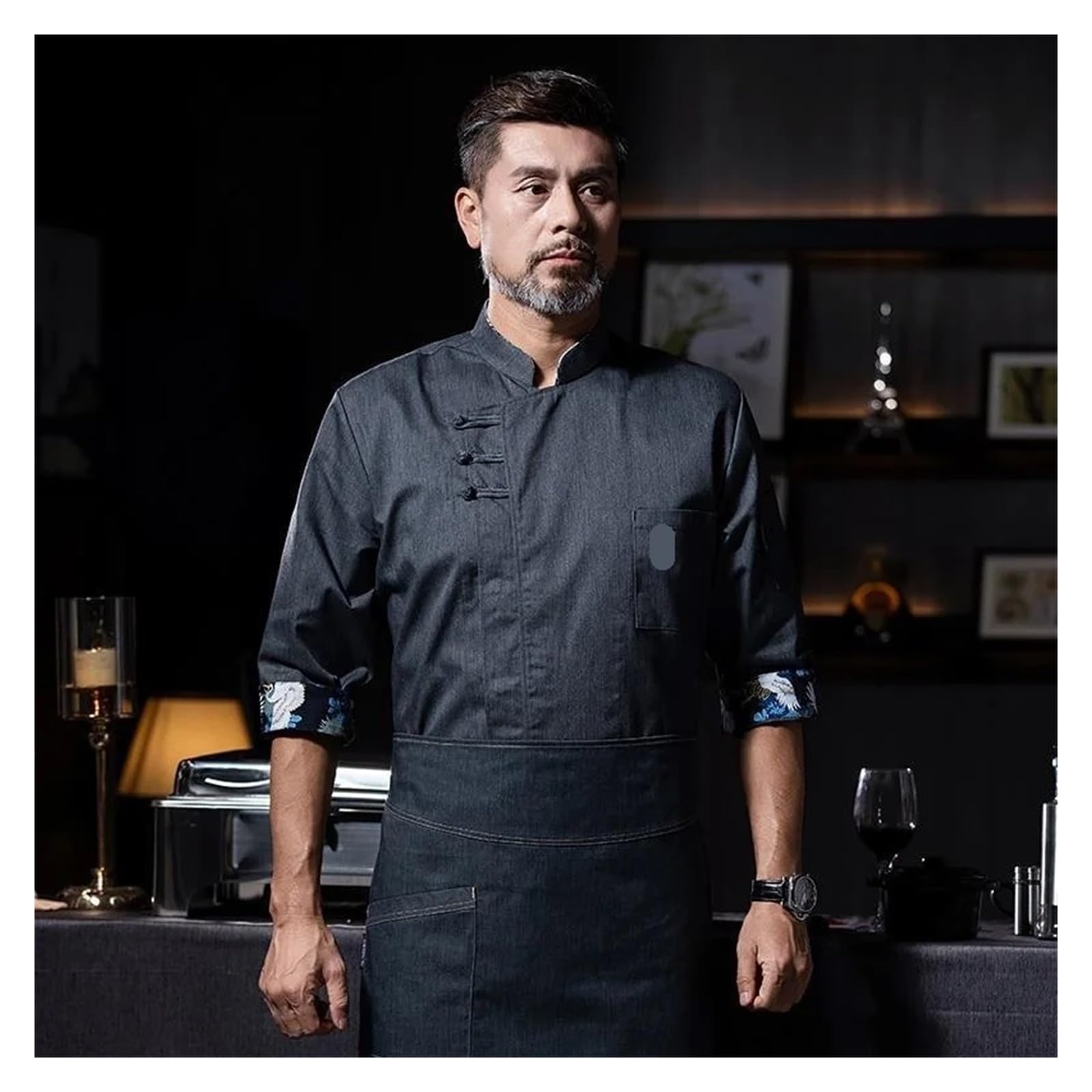 Giacca uniforme da uomo e da donna, manica 3/4, camice da cuoco, camicia da cameriere Per Il Personale Del Ristorante