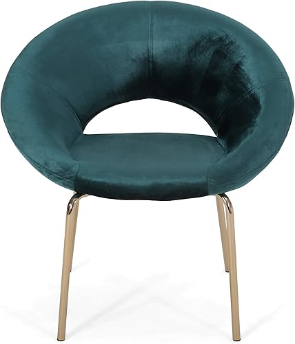 GDF Studio Denise Modern Glam - Silla decorativa de terciopelo, verde azulado y dorado
