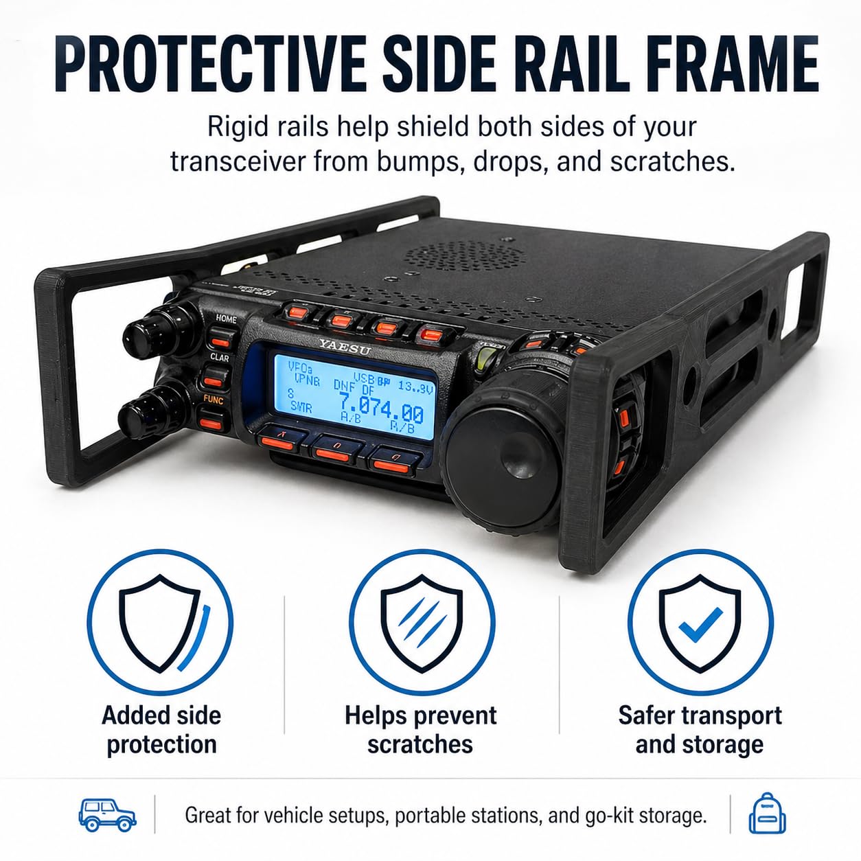 Amazon.com: SplashNColor Side Rails with Grab Handles for Yaesu FT