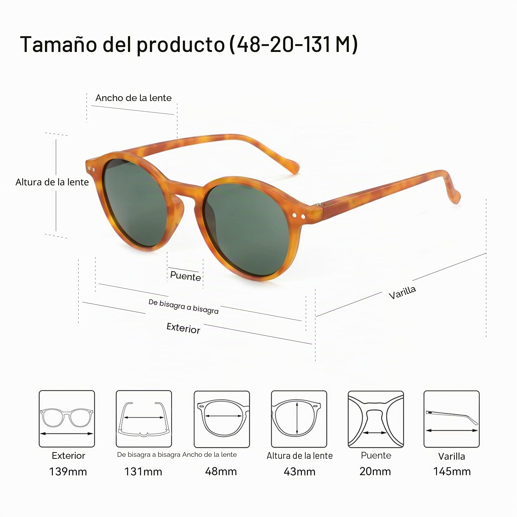 ZENOTTIC Gafas de sol Polarizadas Redondo Retrospectivo Cl¨¢sico Retrospectivo Lentes de sol Marco UV400 Para hombres y mujeres ¡­