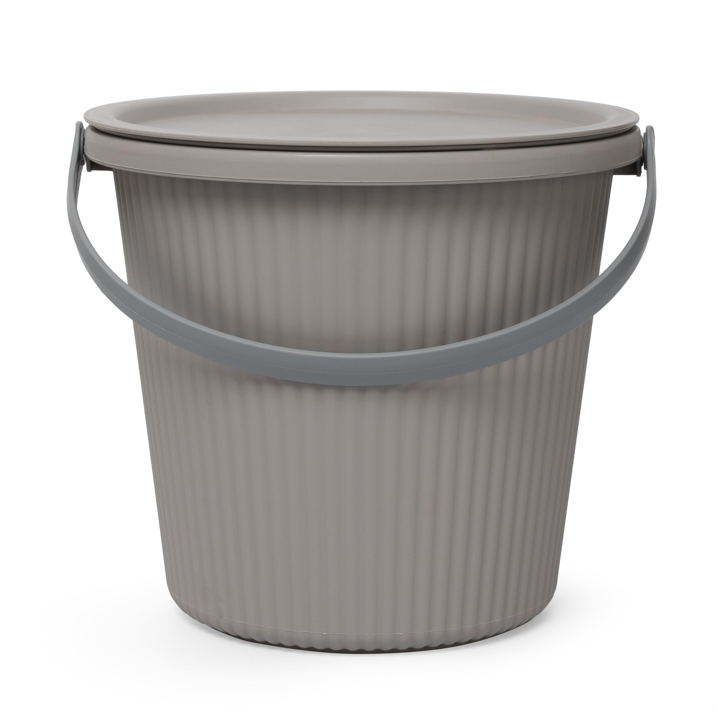 Sankirtan Collapsible Plastic Bucket with Lid, Portable Round Tub for House Cleaning, Space Saving Outdoor Waterpot for Garden or Camping, Portable Fishing Water Pail Outdoor and Home (Grey) (B0D9KPR42W) Amazon Price History, Amazon Price Tracker