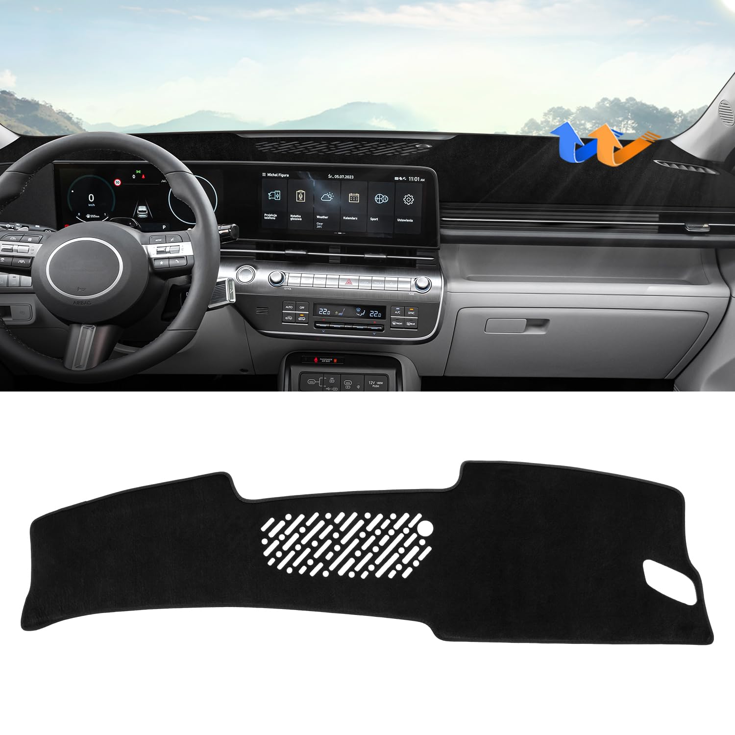 Amazon.com: Autorder Dashboard Cover Mat for Hyundai Kona