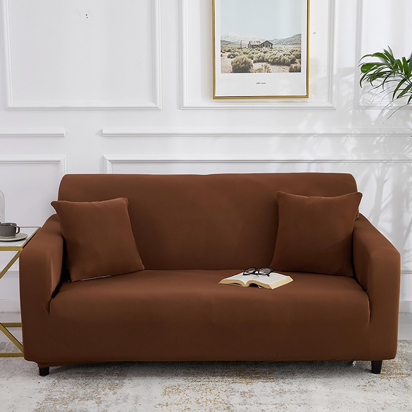Housse de canapé extensible 5 places grand format coloris N