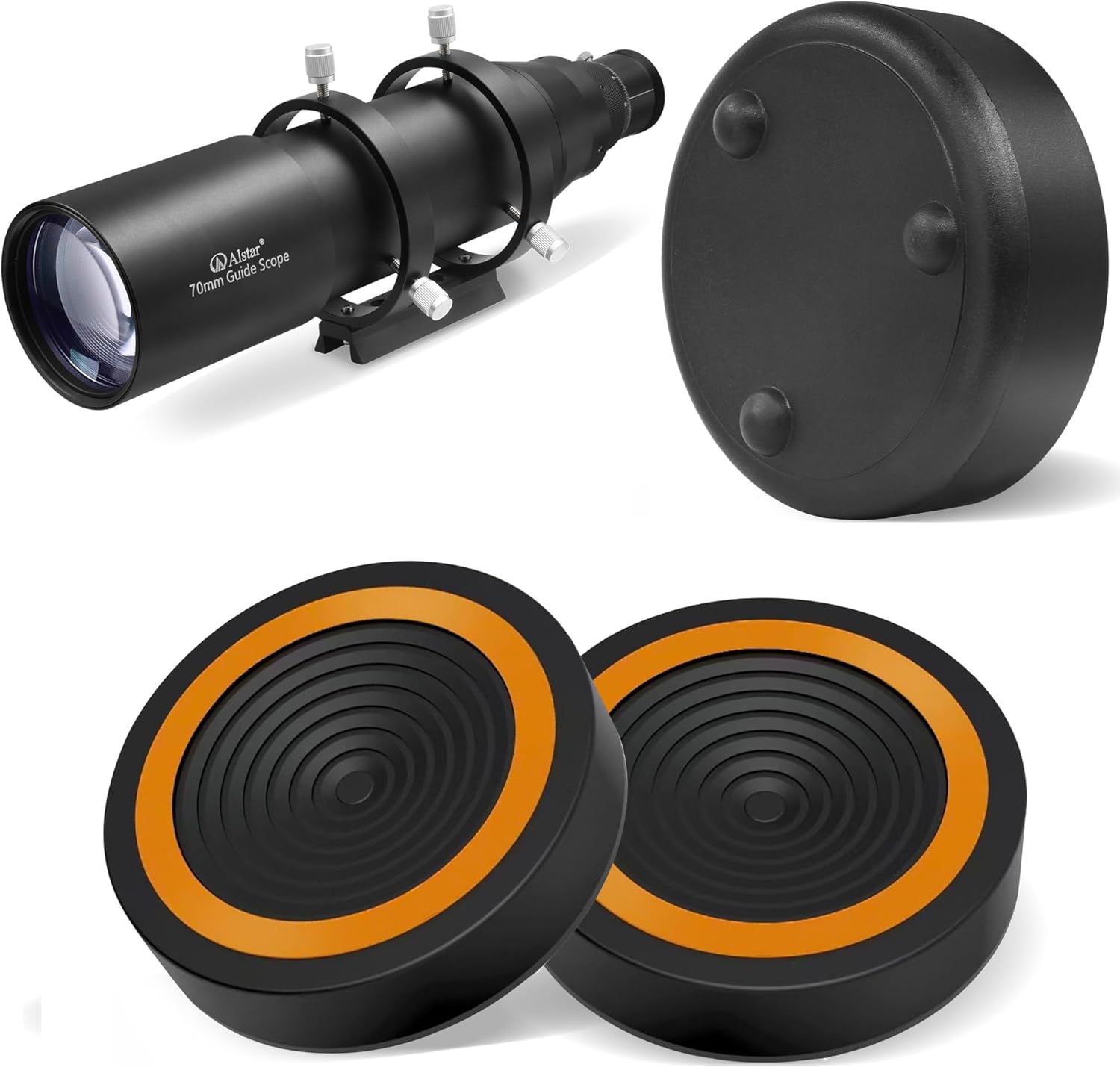 Alstar 70mm Compact Deluxe Finder & Guidescope - Bundle with - Anti-Vibration Pads