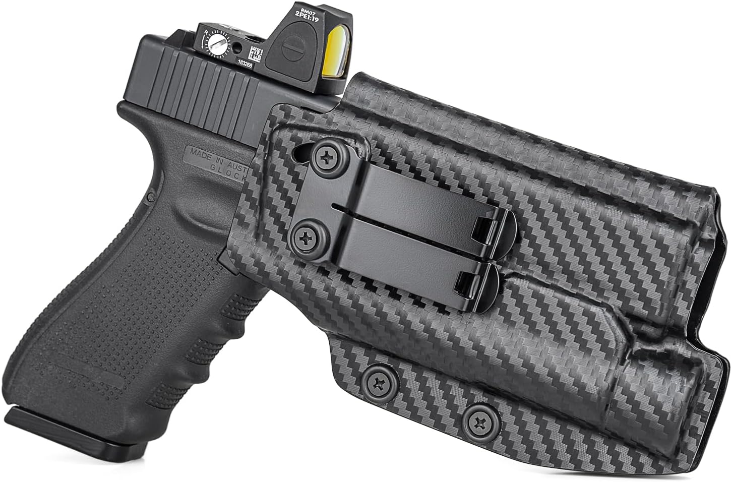 G19/ G17 Holster with Light, IWB Holster for Glock 19 17 19X 22 23 31 32 44 45 with Streamlight TLR-1 HL/TLR-1/TLR-1S Flashlight - Red Dot Optic Cut - Appendix Carry Holster for Concealed Carry