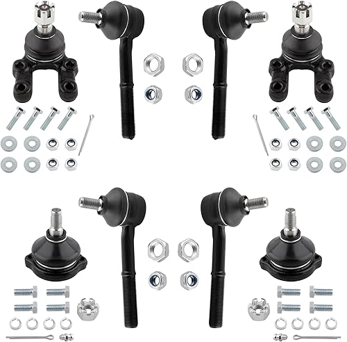 WEDOAUTO Juego de 8 varillas de acoplamiento exteriores interiores delanteras + kit de rótulas inferiores superiores para Nissan D21 1994 4WD, para
