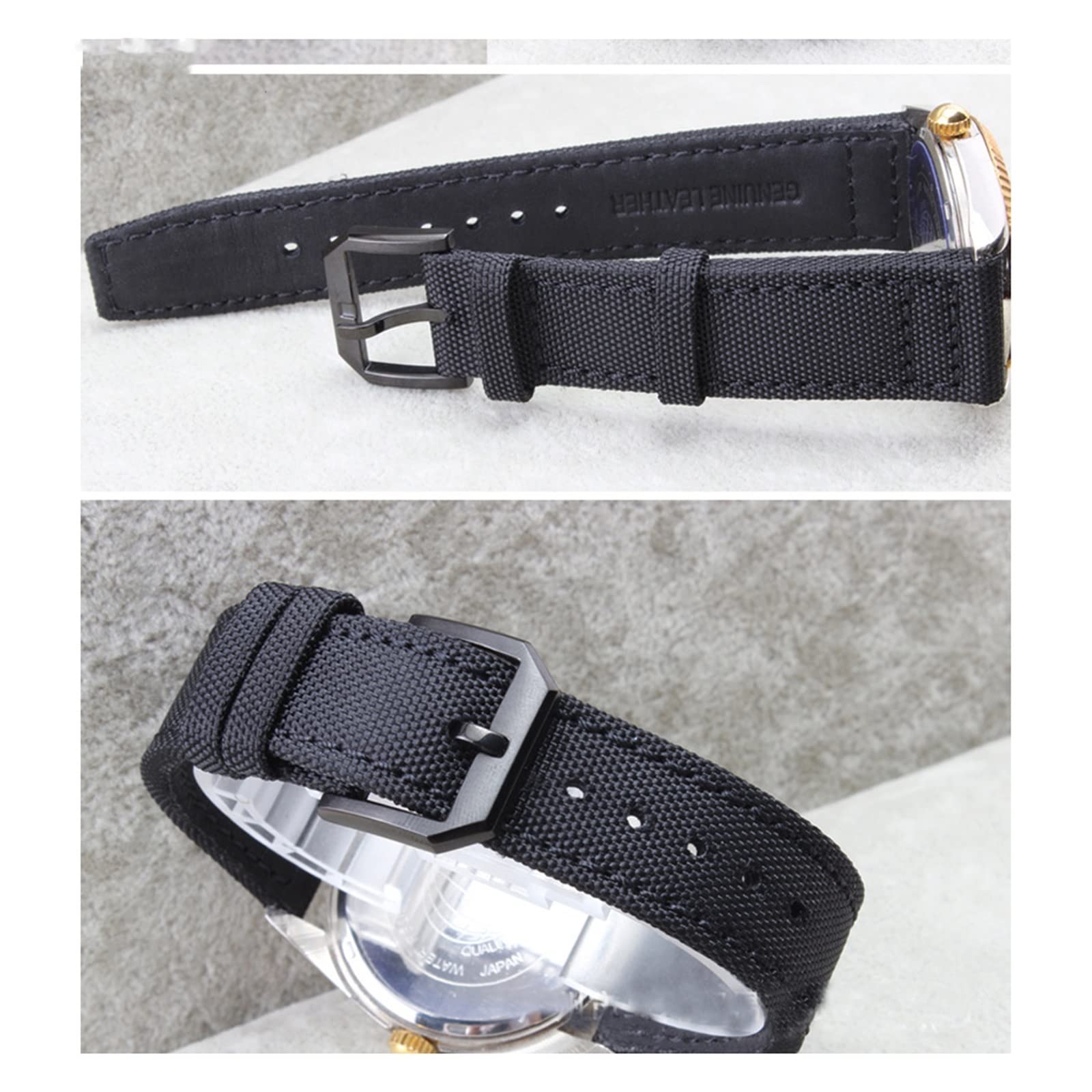 GUMMMY Paski do zegarków IWC Pilot Portugalskie Portofino nylonowe płócienne paski do zegarków, zielone, niebieskie, szare, czarne, paski do zegarków, bransoletki, 20mm, Agat