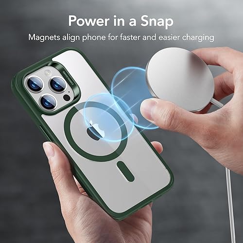 Vista 305 de ESR Funda para iPhone 15 Pro Max, compatible con MagSafe, de grado militar, negro transparente