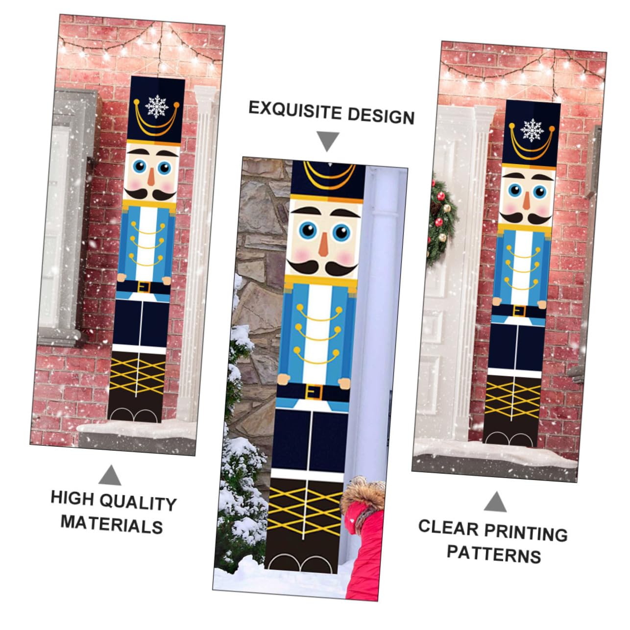 MAGICLULU 3 Coppie Di Distici Natalizi Unici Eleganti Decorazioni Da Parete Per Porte Striscioni Vivaci Per Esterni