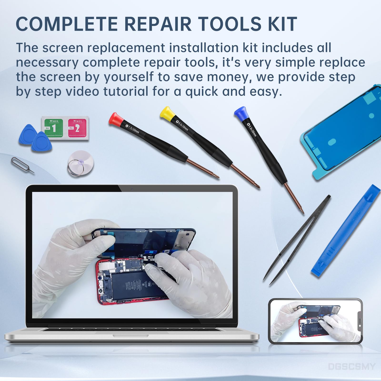 IPhone 11 Screen Replacement 6.1 Inch – Full Assembly With Pre-Installed Earpiece, Tools & Seal Included