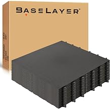 Baselayer Balance Series Interlocking Floor Tiles - Durable 12 in TPE Rubber Like, NOT Foam, no Odor - Gym Flooring for Cardio Equipment & Gymnastics - Black, 30 SqFt 12 Pack - Made in USA