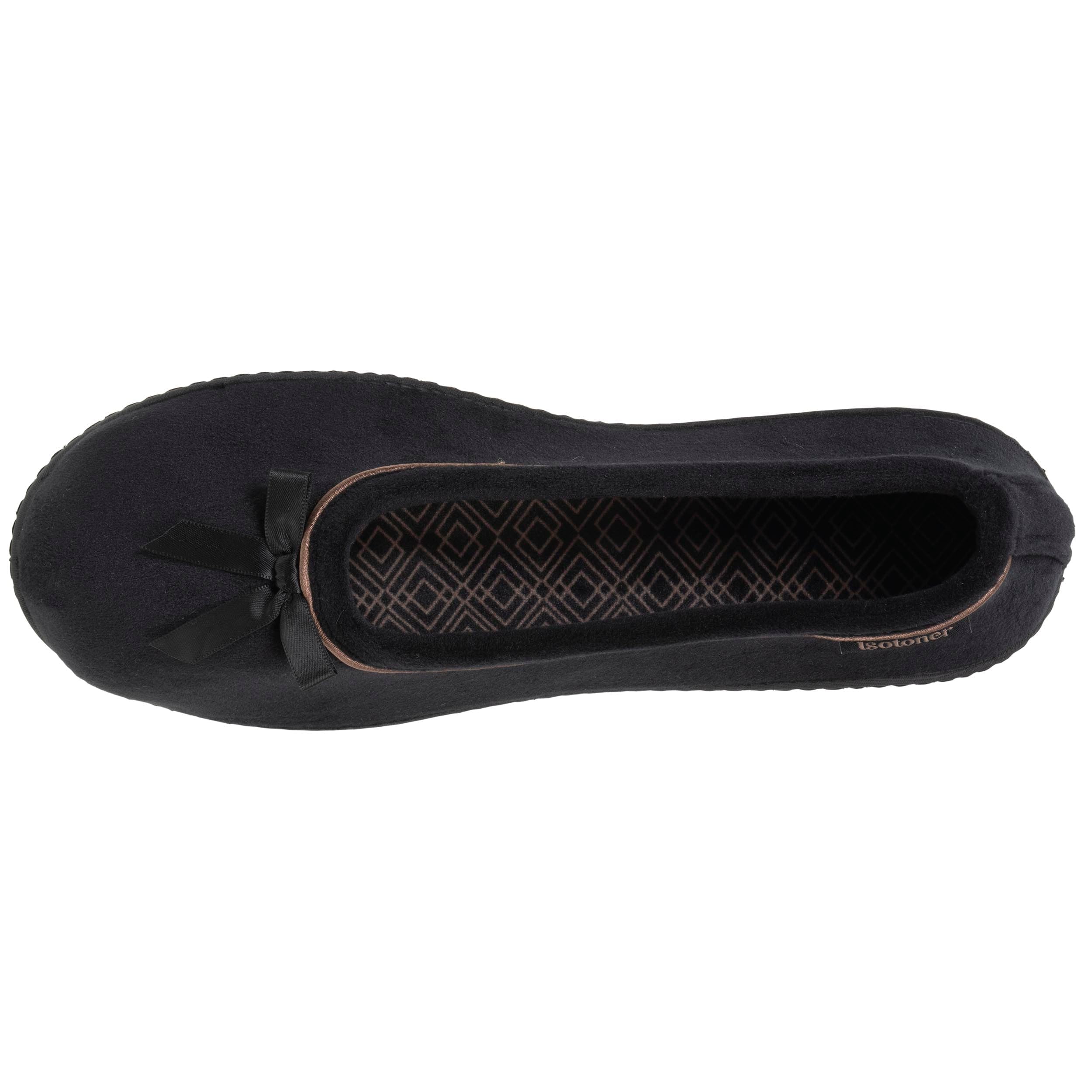 Isotoner Chaussons pantoufles Ballerines femme semelle ultra-souple, confortables, semelle à mémoire de forme
