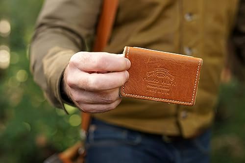 Miniatura 4 de 1844 Helko Werk Frontier Collection Billetera plegable de cuero - Carteras para hombre fabricadas en Estados Unidos - Billetera plegable para