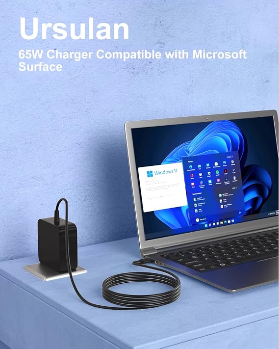 65W USB C Charger Compatible with Microsoft Surface Pro