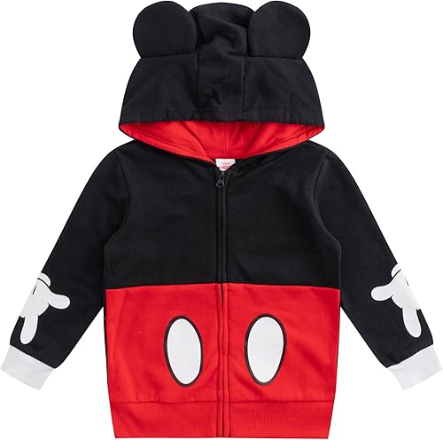 Disney Mickey Mouse Sudadera con Cremallera y Orejas para Bebés y Niños Pequeños