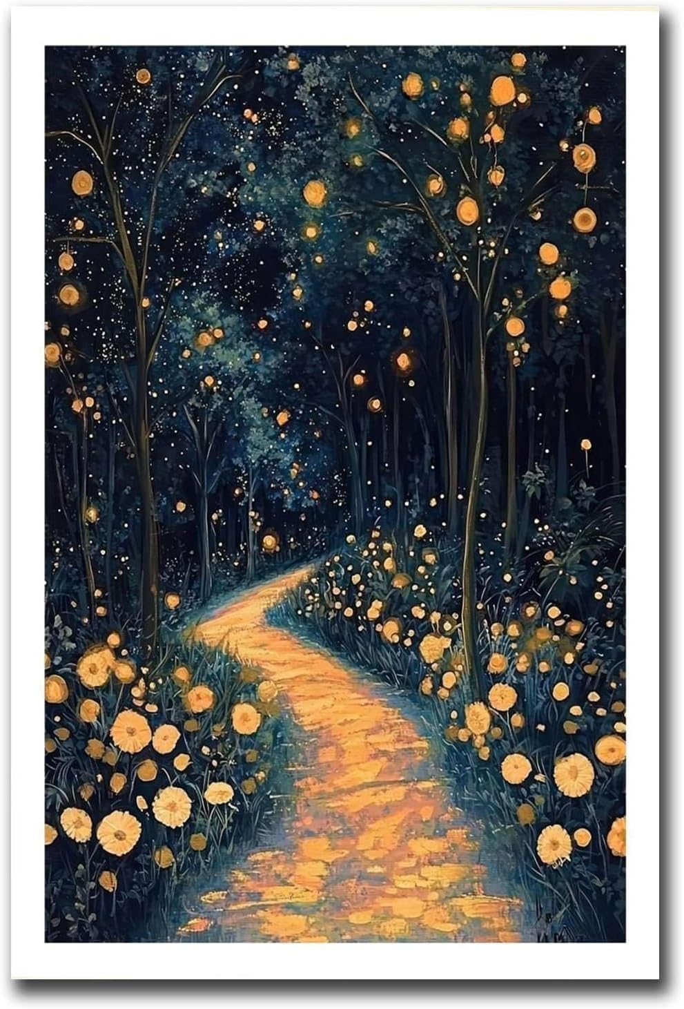Waeta Rnvzx Gustav Klimt Poster Night Forest Canvas Painting Abstract Landscape Floral Wall Art Gustav Klimt Prints For Home Decor Picture 50x70cm No Frame