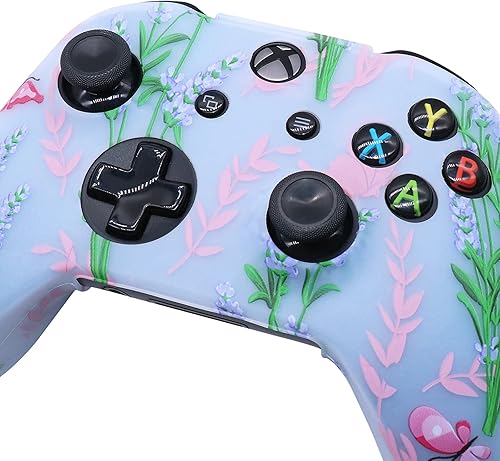 Miniatura 4 de Ralan Skins - Funda protectora de silicona para controlador de Xbox One, con agarre profesional para pulgar y gorra de calavera de gato, mariposa